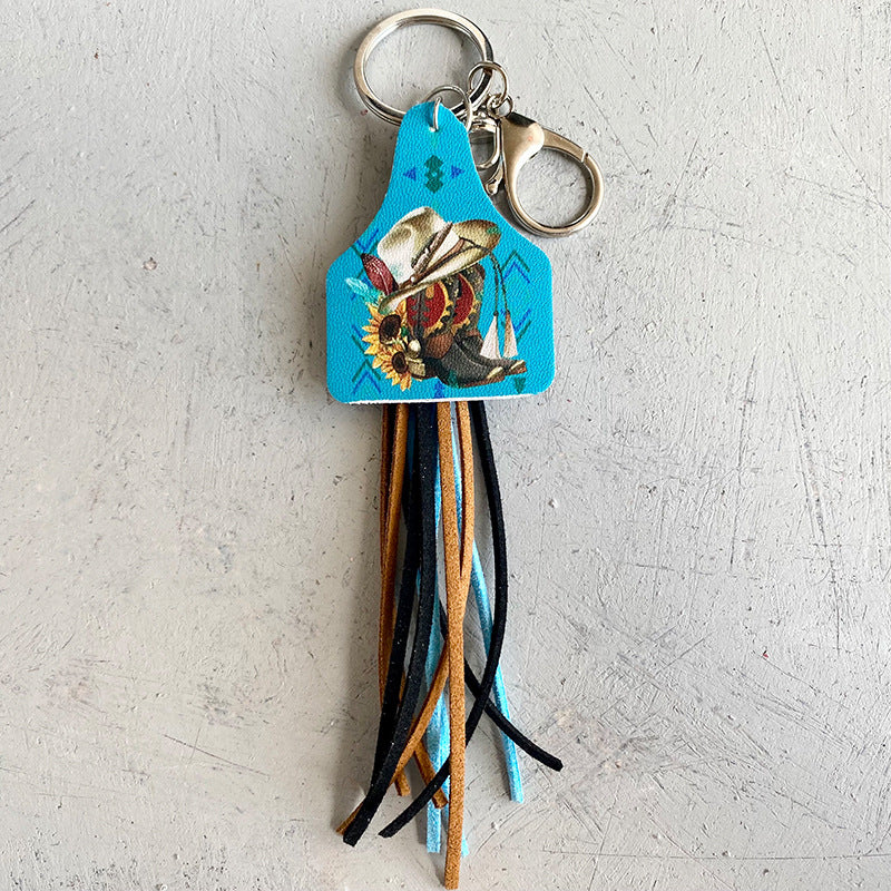 Wholesale Leather Western Cowboy Keychain